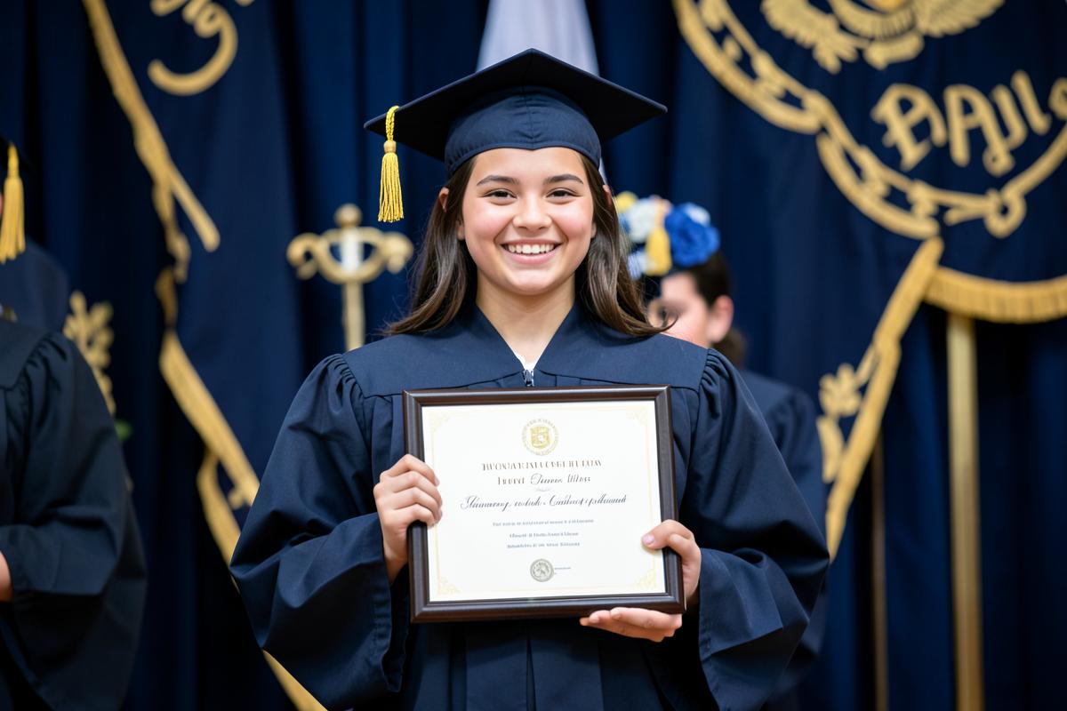 Graduate receiving a certificate